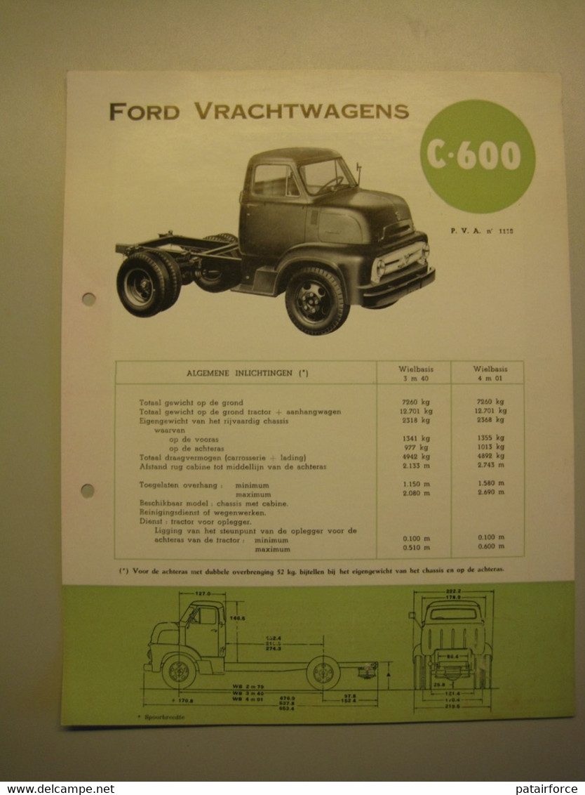 Ford  Vrachtwagens C 600   /     FORD MOTOR COMPANY ( Belgium) - Vrachtwagens