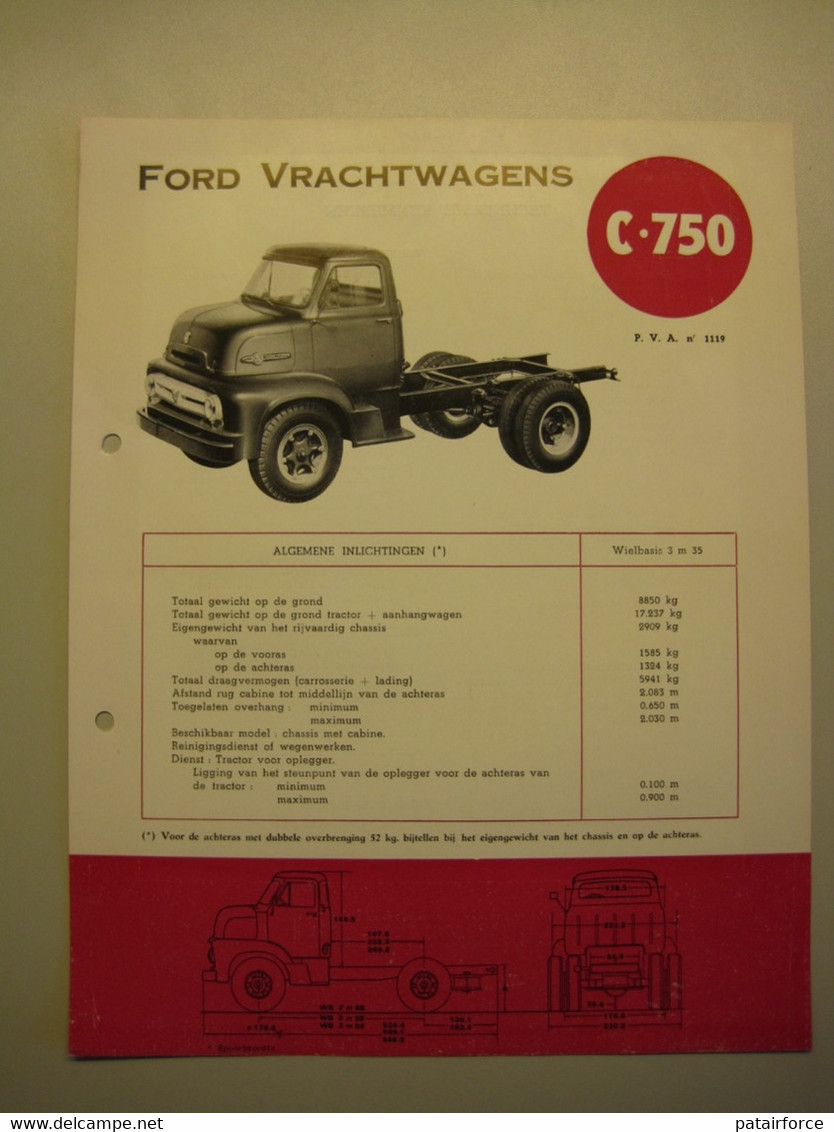 Ford  Vrachtwagens C 750   /     FORD MOTOR COMPANY ( Belgium) - Camions