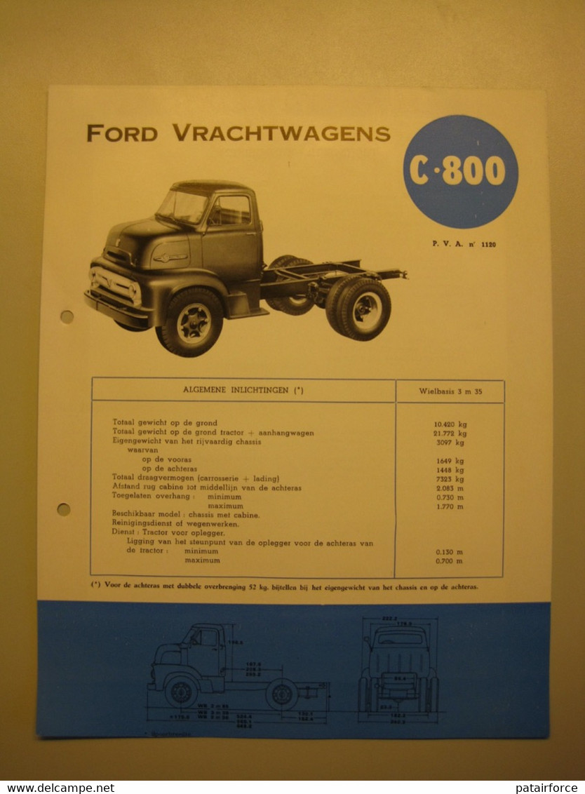 Ford  Vrachtwagens C 800   /     FORD MOTOR COMPANY ( Belgium) - Vrachtwagens