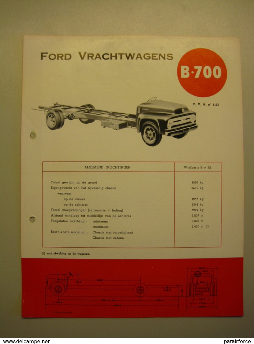 Ford  Vrachtwagens B 700   /     FORD MOTOR COMPANY ( Belgium) - Camion