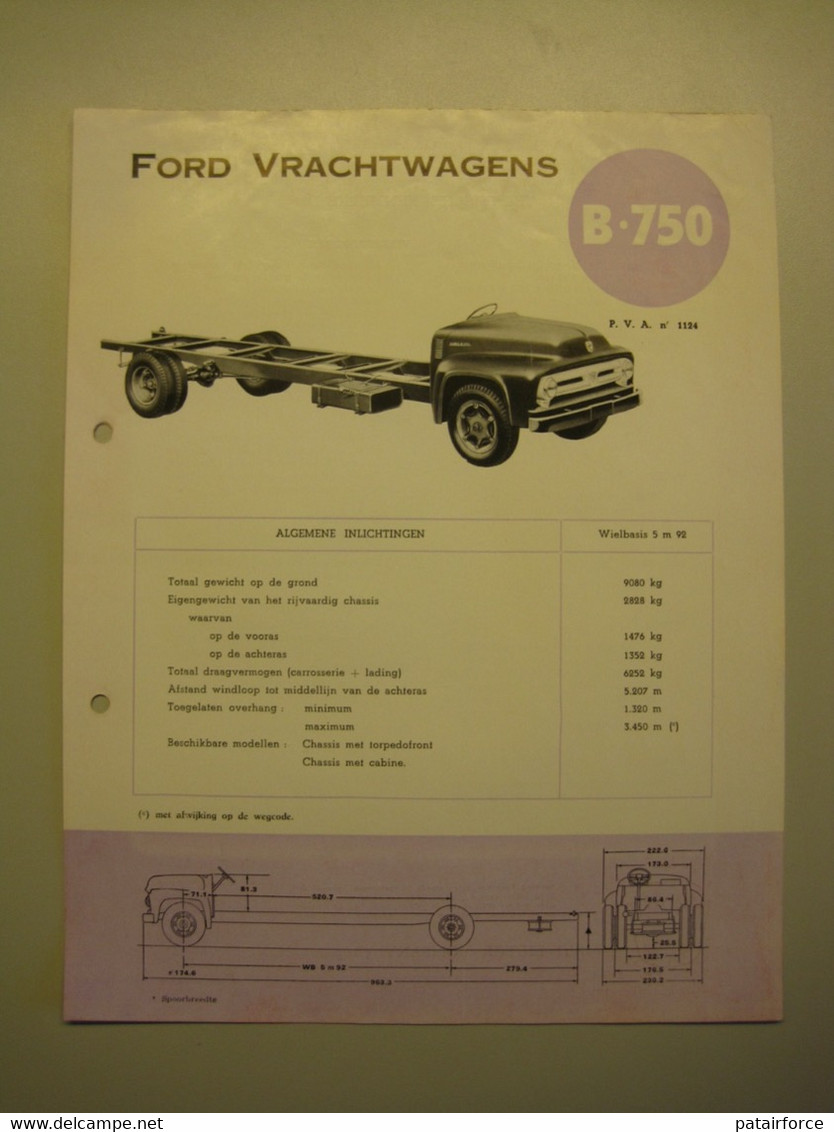 Ford  Vrachtwagens B 750   /     FORD MOTOR COMPANY ( Belgium) - Trucks