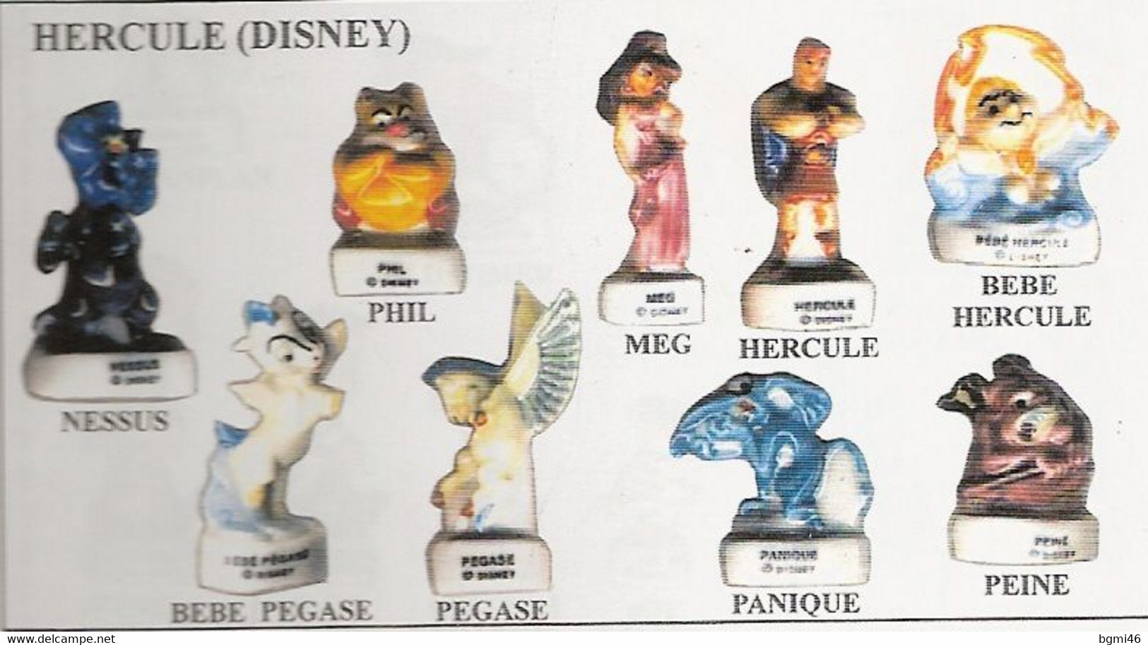 Fève Porcelaine En Pied  : HERCULE  : Série De 9 Fèves : ARGUYDAL 1998 - Disney