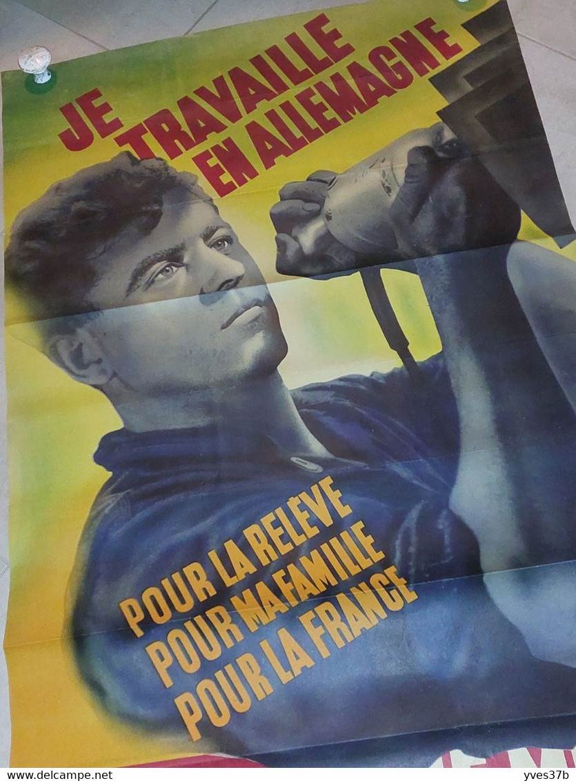 AFFICHE "Je Travaille En Allemagne, Fais Comme Moi" 1941 - 76x115 - Très Bon état De Conservation - TTB - Manifesti