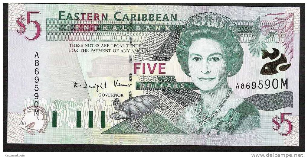 EAST CARIBBEAN STATES P37m  5 DOLLARS  2000 # A/M      UNC. - Caraïbes Orientales