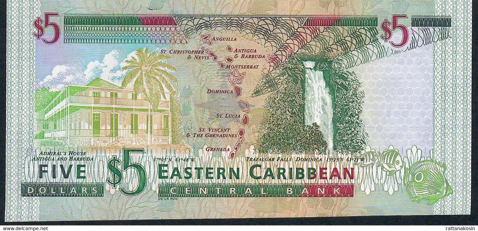 EAST CARIBBEAN STATES P37m  5 DOLLARS  2000 # A/M      UNC. - East Carribeans