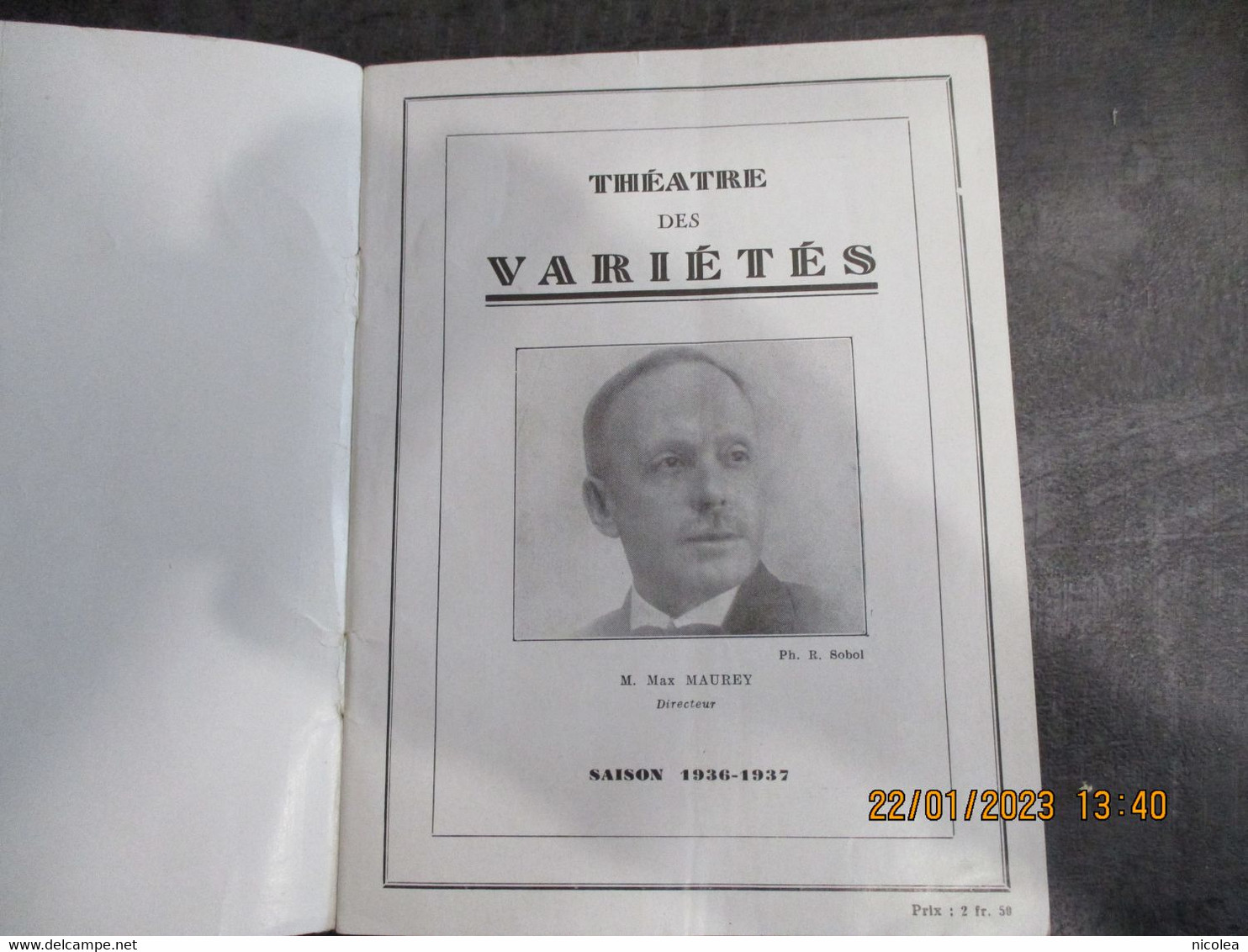 Rare Programme Théatre Des Variétés Saison 1936-1937- LES GANGSTERS DU CHATEAU D'IF - Programme