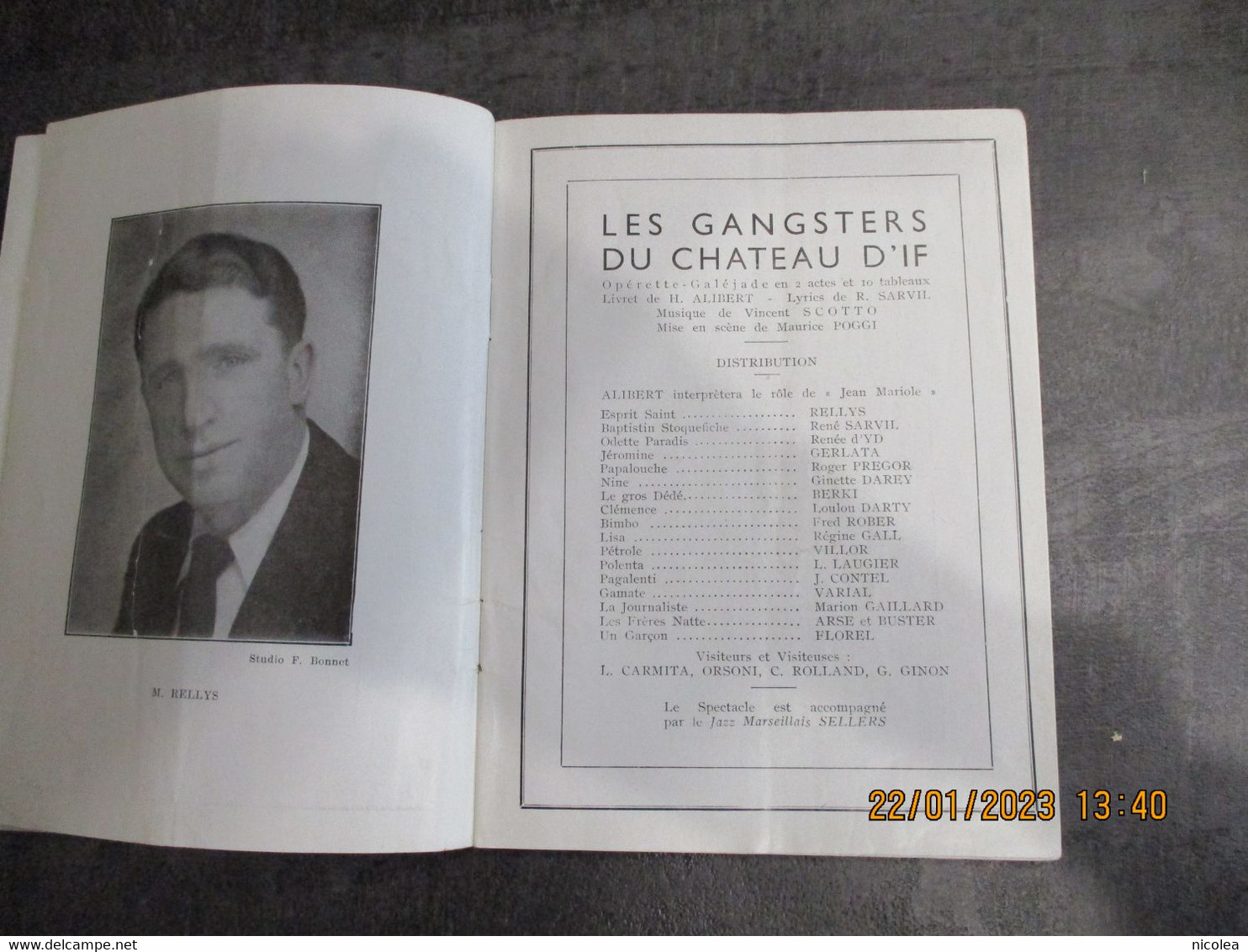 Rare Programme Théatre Des Variétés Saison 1936-1937- LES GANGSTERS DU CHATEAU D'IF - Programme