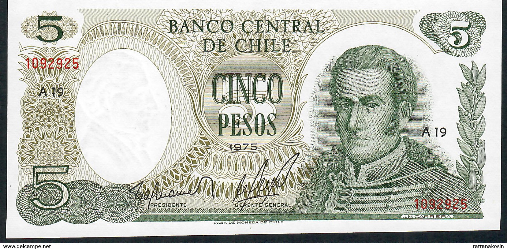 CHILE P149a 5 PESOS 1975 UNC. - Chile