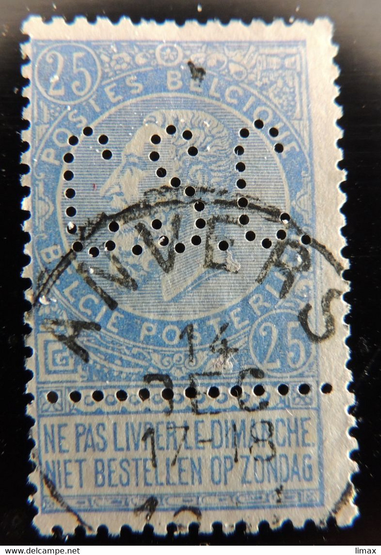 Lochung Perfin Perfore - Leopold II - C.S.C - Anvers - 1863-09