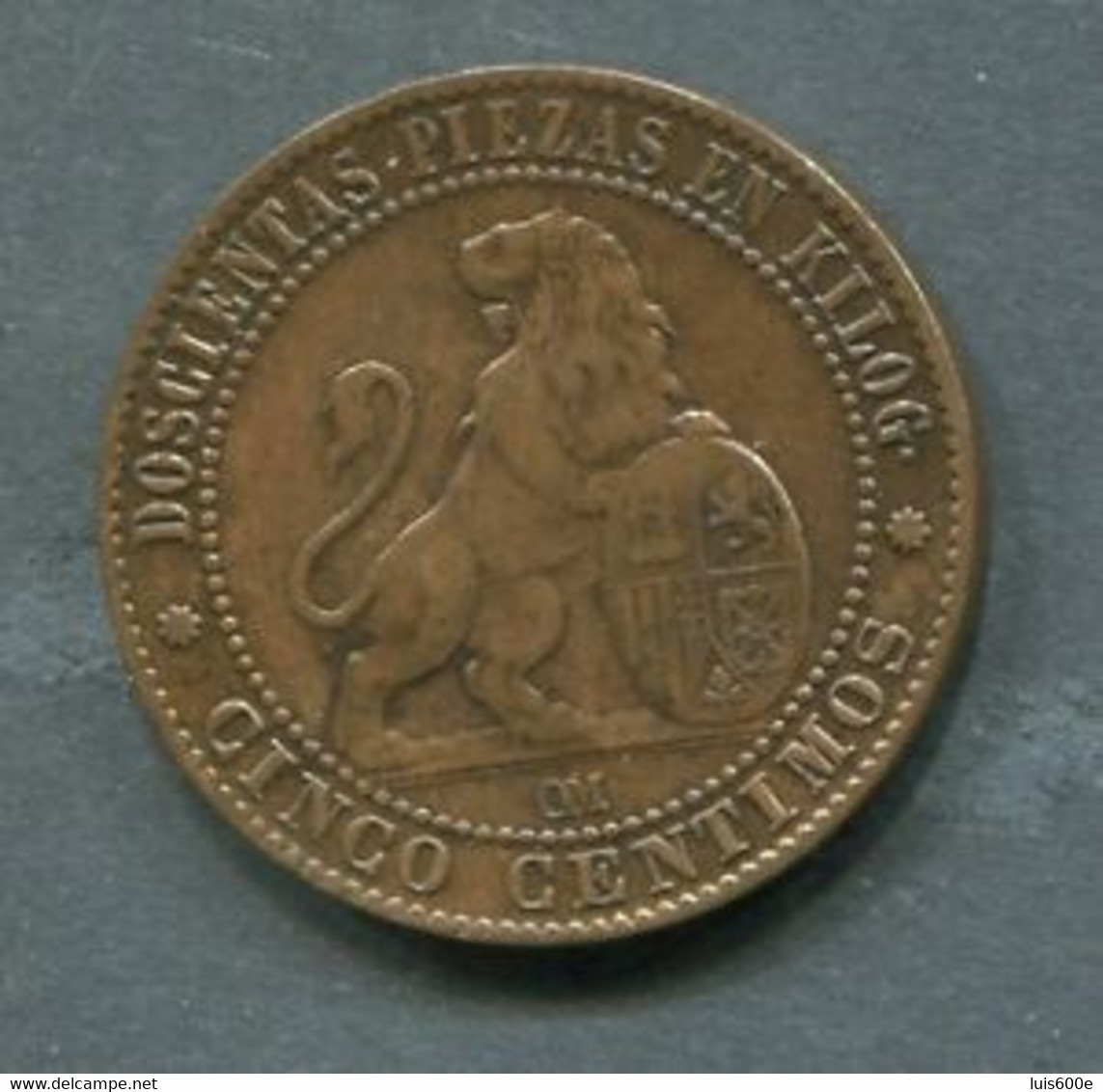 1870.ESPAÑA.MONEDA.GOBIERNO PROVISIONAL.5 CTS.COBRE.ALEGORIA.MBC - Monete Provinciali