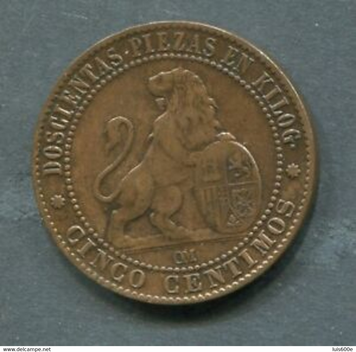 1870.ESPAÑA.MONEDA.GOBIERNO PROVISIONAL.5 CTS.COBRE.ALEGORIA.MBC - Provincial Currencies