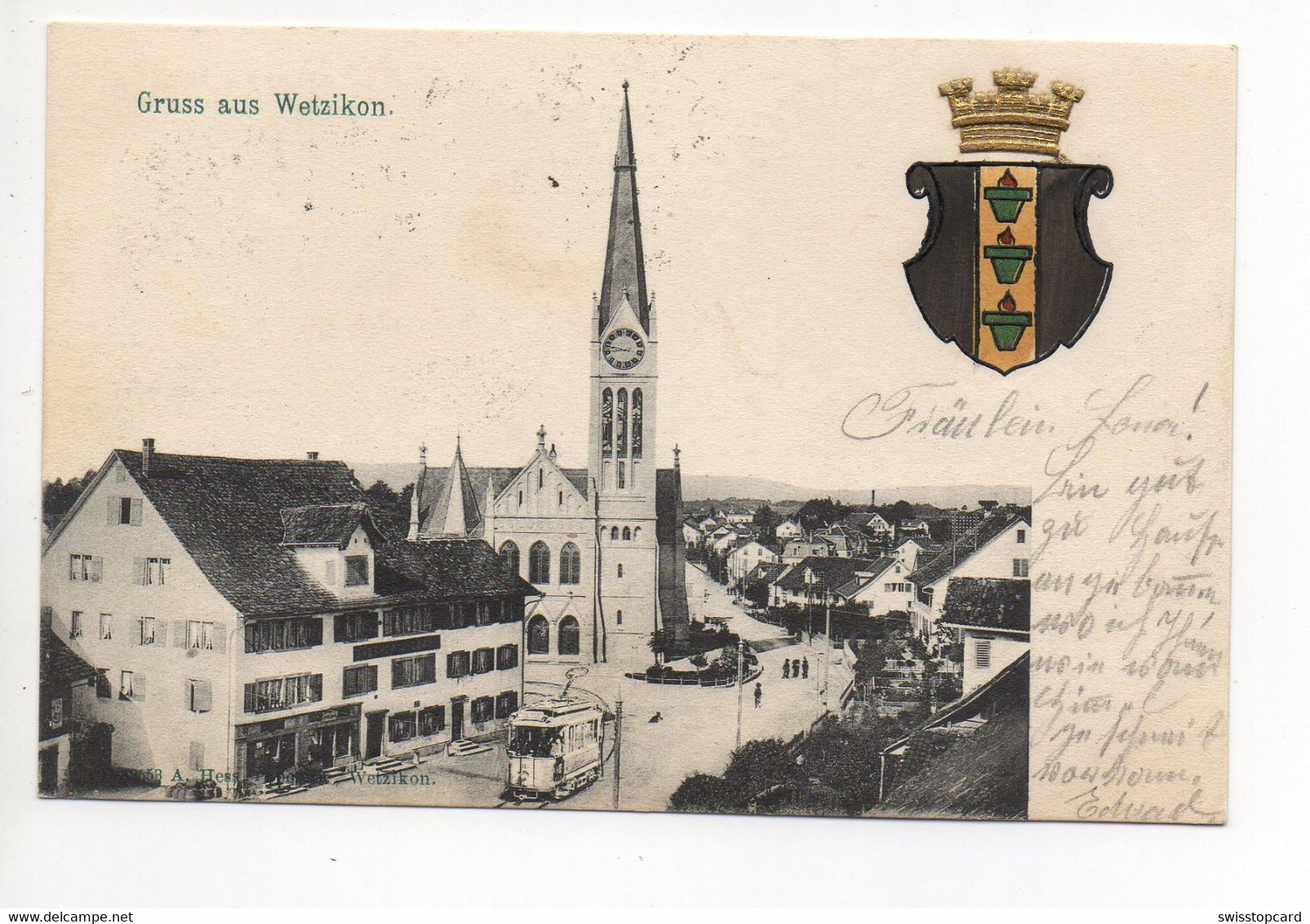 Gruss Aus WETZIKON Strassenbahn Tram Gel. 1903 V. Ober-Wetzikon N. Teufen - Wetzikon