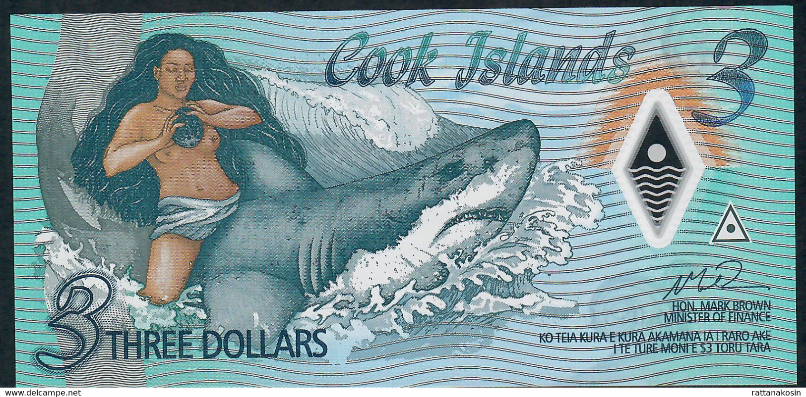 COOK ISLANDS NLP 3 DOLLARS 2021    #AA       UNC. - Cook