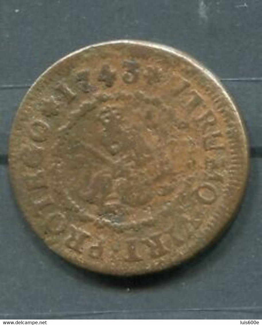 1743.ESPAÑA.MONEDA.FELIPE V. 4 MARAVEDIS DE COBRECECA SEGOVIA - Monnaies Provinciales