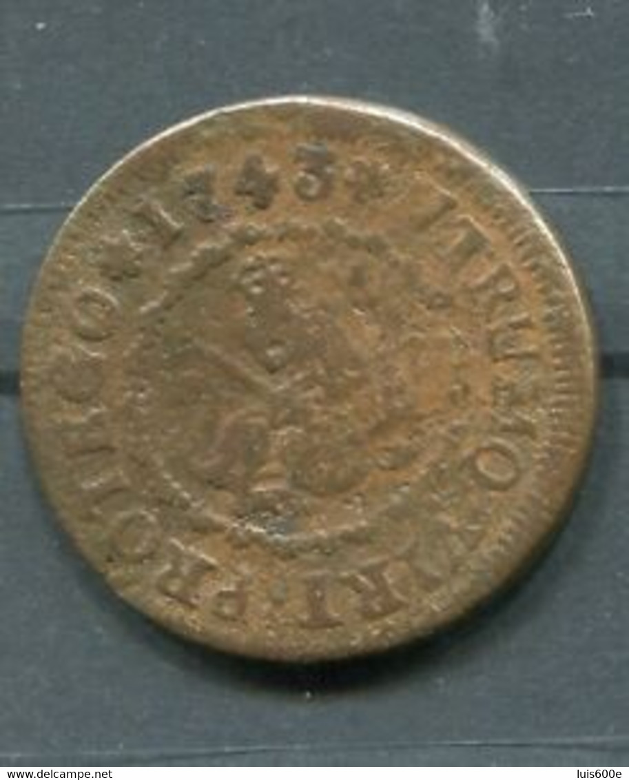 1743.ESPAÑA.MONEDA.FELIPE V. 4 MARAVEDIS DE COBRECECA SEGOVIA - Provinciale Munten