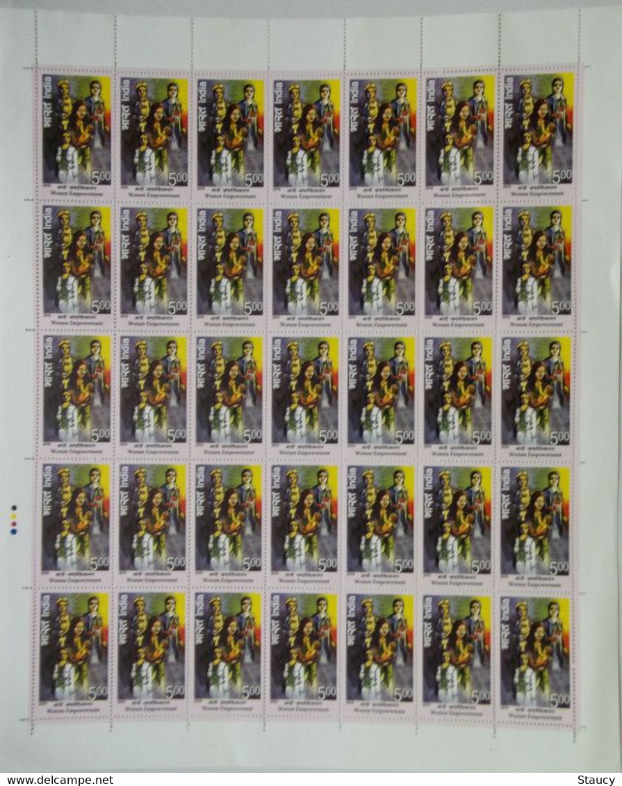INDIA 2015 Women Empowerment 4v Stamp Set In 4 Full Sheets MNH P.O Fresh & Fine - Otros & Sin Clasificación