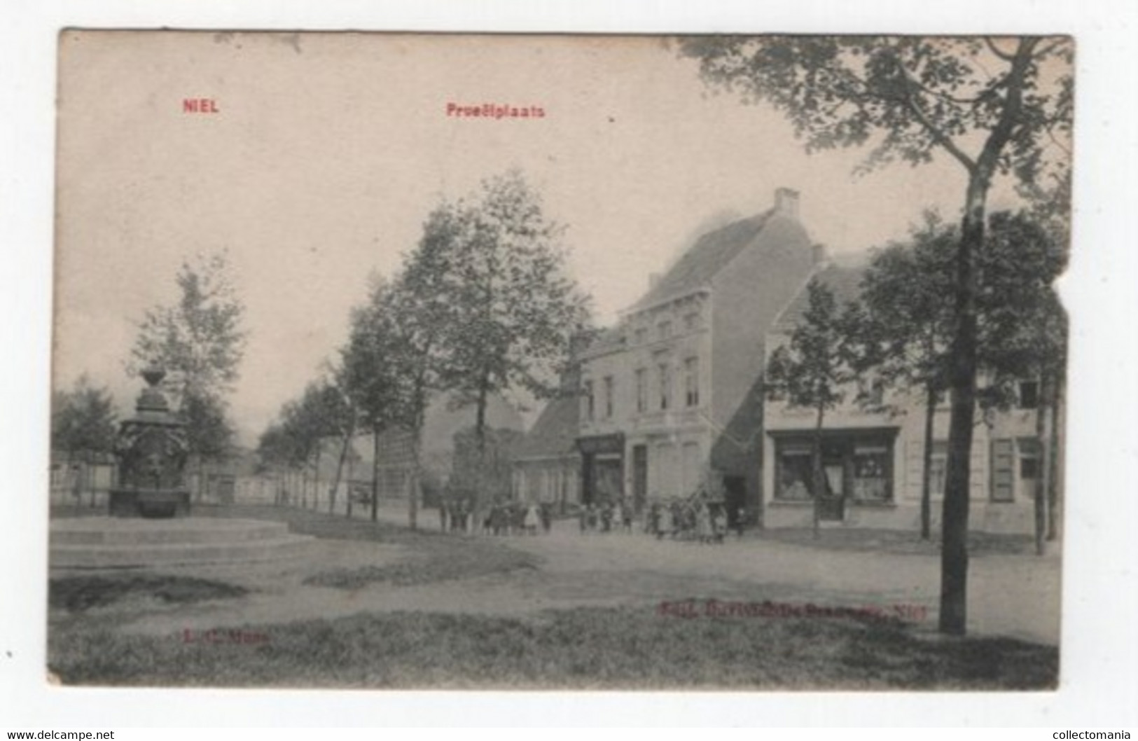 1 Oude Postkaart  NIEL  Prueëlplaats  1911  Uitgever Duvivier - Niel