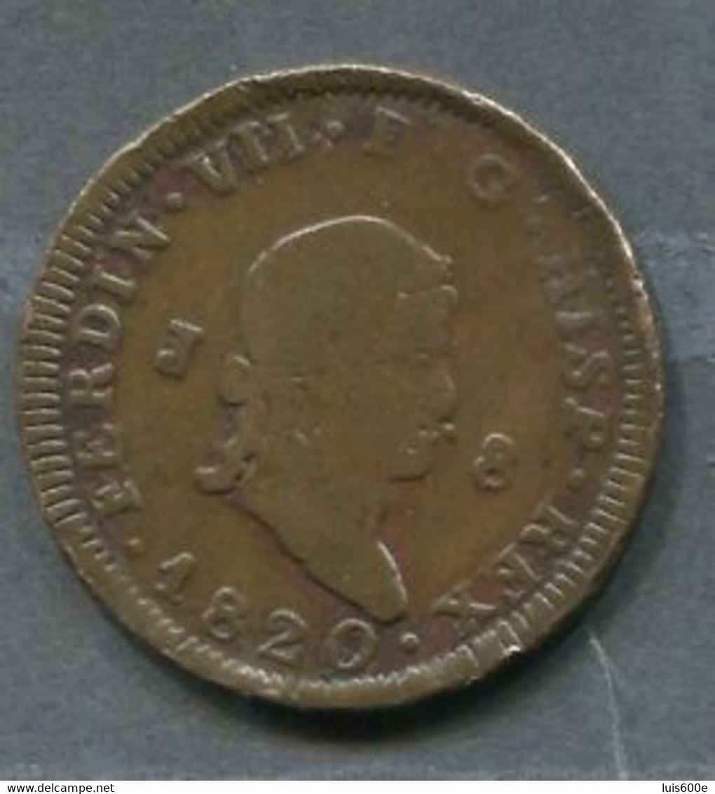 1820.ESPAÑA.MONEDA.FERNANDO VII-8 MARAVEDIS DE COBRE.CECAC JUBIA.BC - Münzen Der Provinzen