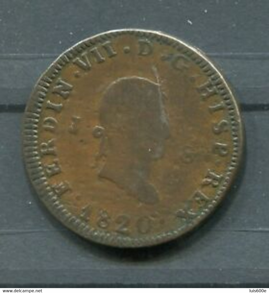 1820.ESPAÑA.MONEDA.FERNANDO VII-8 MARAVEDIS DE COBRE.CECAC JUBIA. - Monedas Provinciales