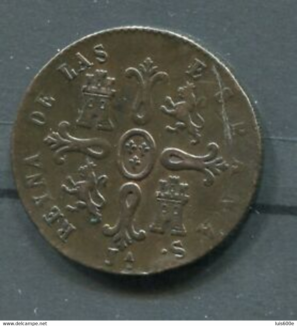 1848.ESPAÑA.MONEDA.ISABEL II.8 MRAVEDIS. DE COBRE.CECA JUBIA.BC - Monedas Provinciales