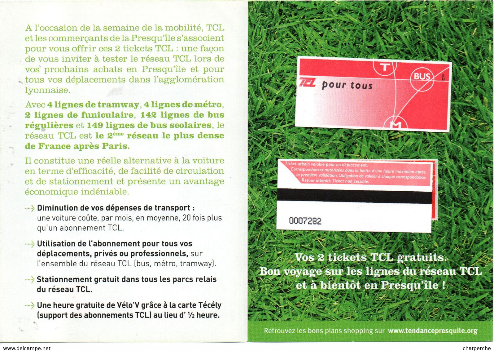 TICKETS METRO BUS & ENCART PUBLICITAIRE TCL TRANSPORT EN COMMUN LYONNAIS SEMAINE MOBILITE 2011 AVEC 2 TICKETS - Europe