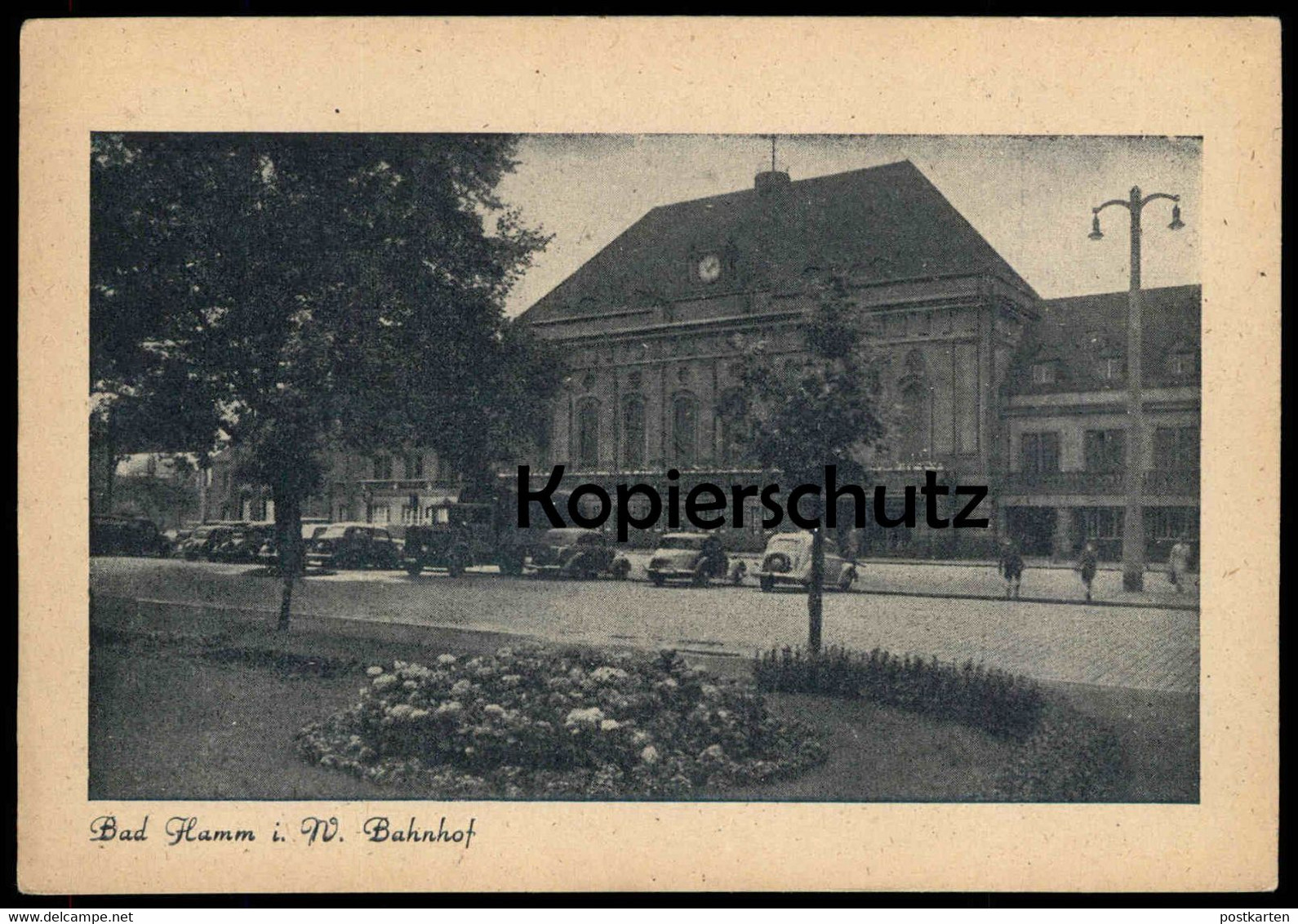 ALTE POSTKARTE BAD HAMM IN WESTFALEN BAHNHOF 1948 Station Gare LKW Pickup Lorry Ansichtskarte Postcard Cpa AK - Hamm