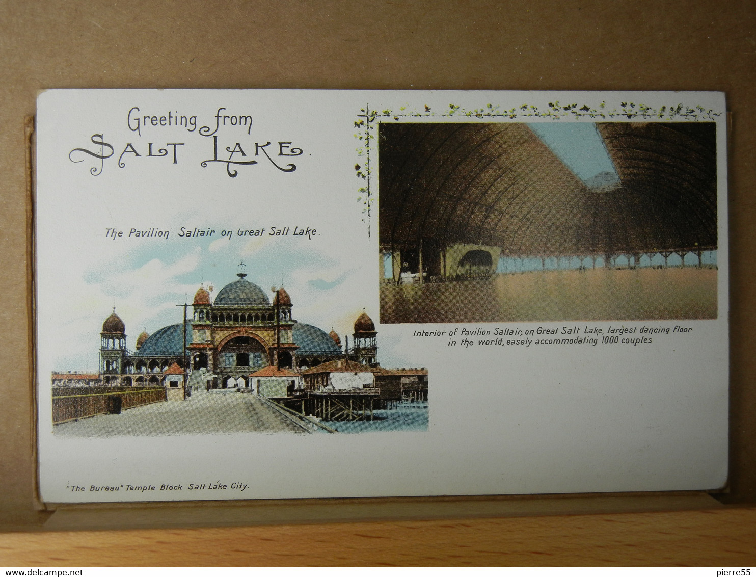 USA - GREETING FROM SALT LAKE - PAVILION SALTAIR - FINE CONDITION - NOT SENT -  LITHOGRAPHY - Salt Lake City