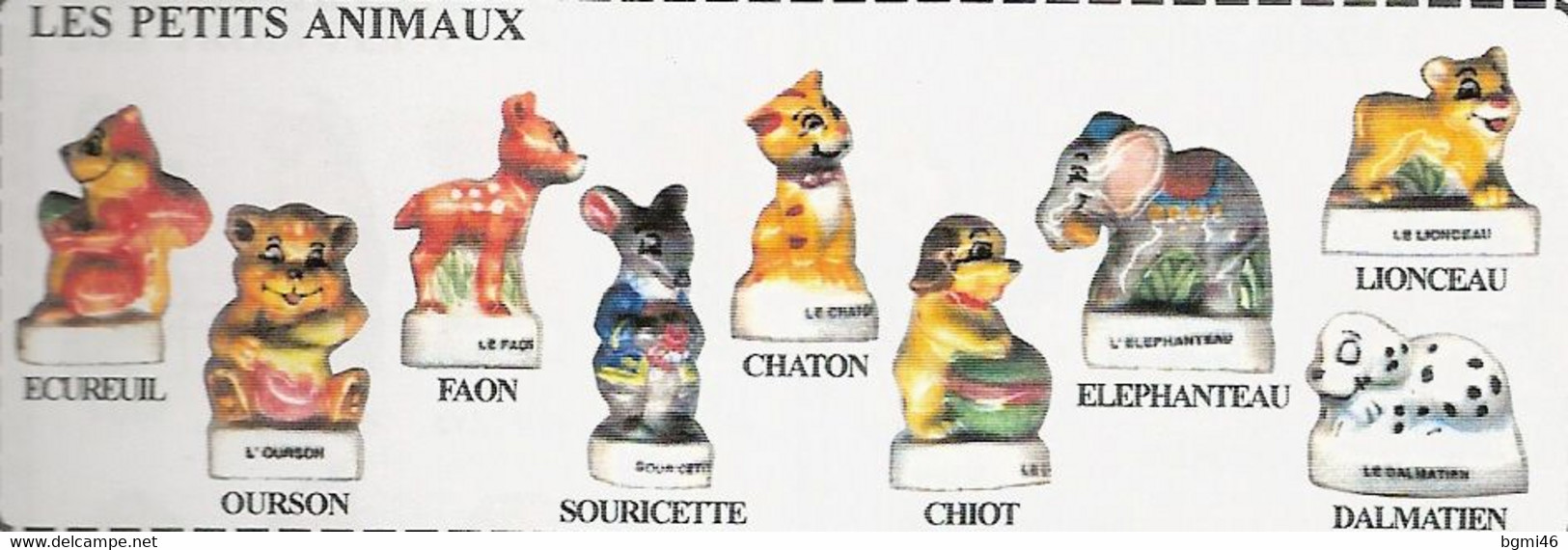 Fève Porcelaine En Pied  : LES PETITS ANIMAUX  : Série De 9 Fèves :  NORDIA 1999 - Animaux