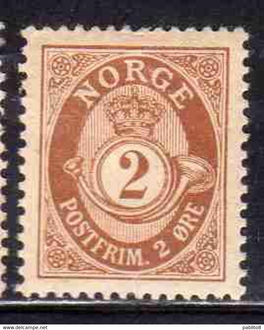 NORWAY NORGE NORVEGIA NORVEGE 1882 1893 1890 POST HORN AND CROWN 2o MLH - Ongebruikt