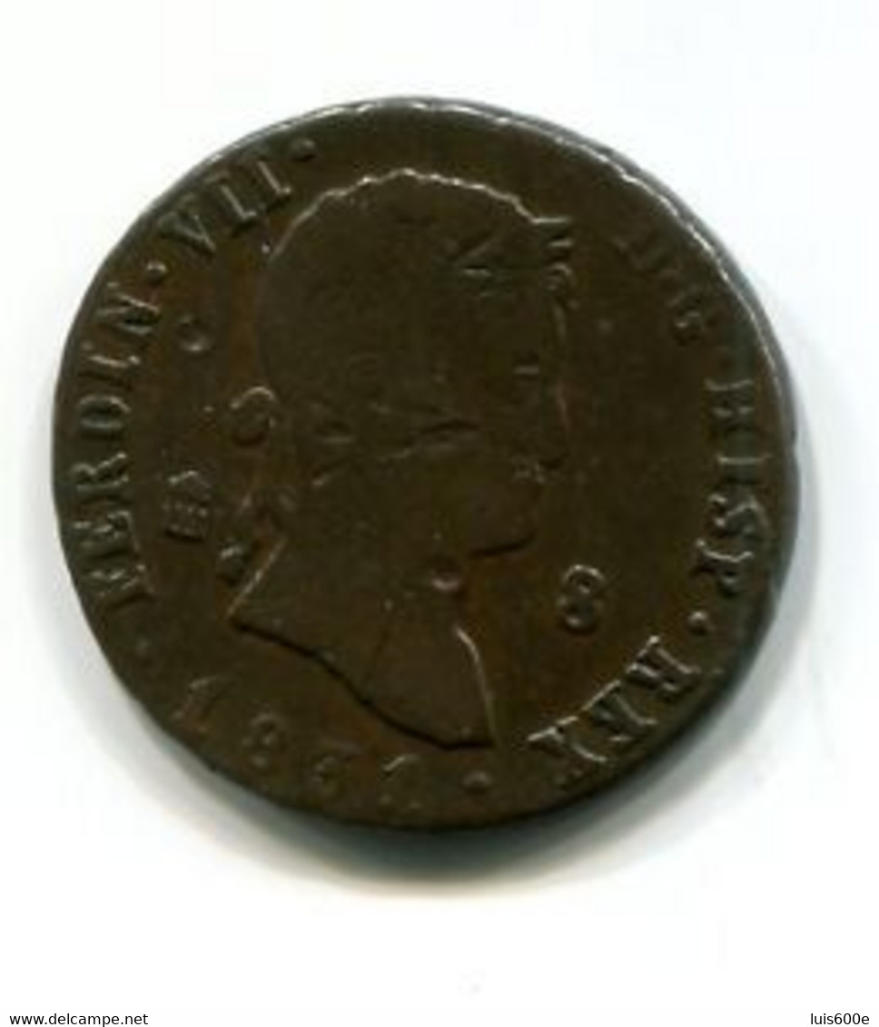 1831.ESPAÑA.MONEDA.FERNANDO VII.8 MARAVEDIS DE COBRE.CECA SEGOVIA - Provincial Currencies