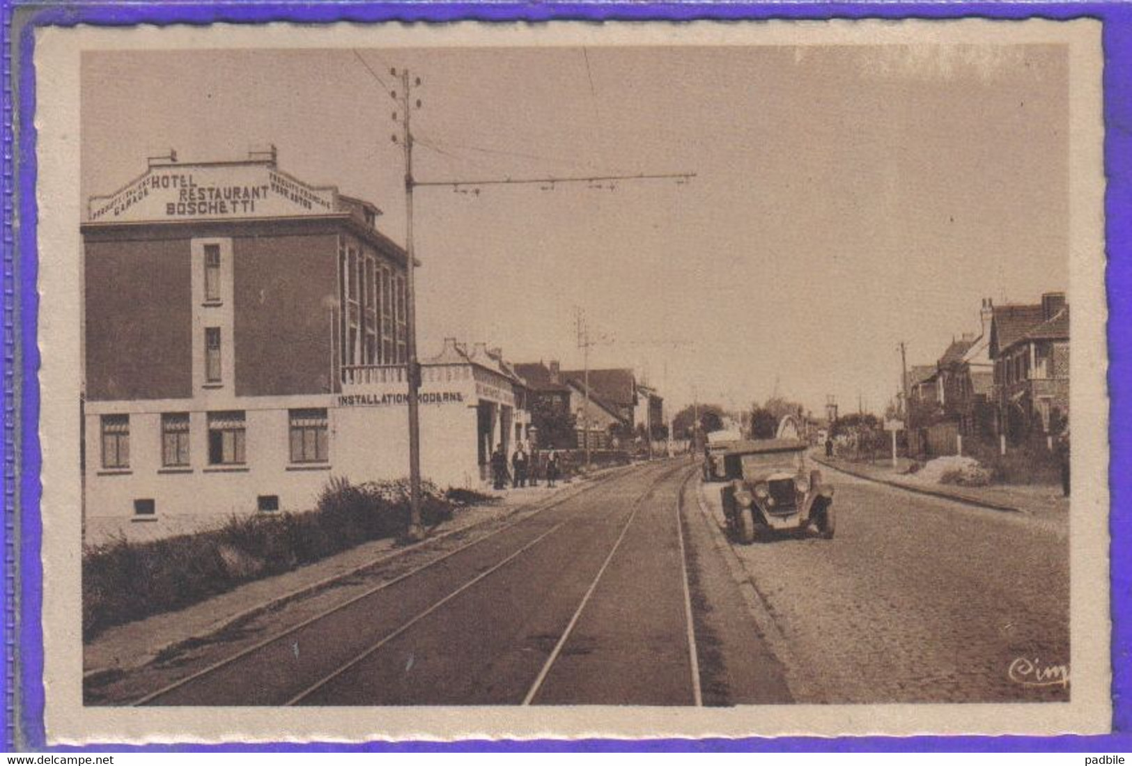 Carte Postale 59. Condé-sur-L'Escaut Hotel Restaurant Boschetti Avenue Jean Jaurès Très Beau Plan - Conde Sur Escaut