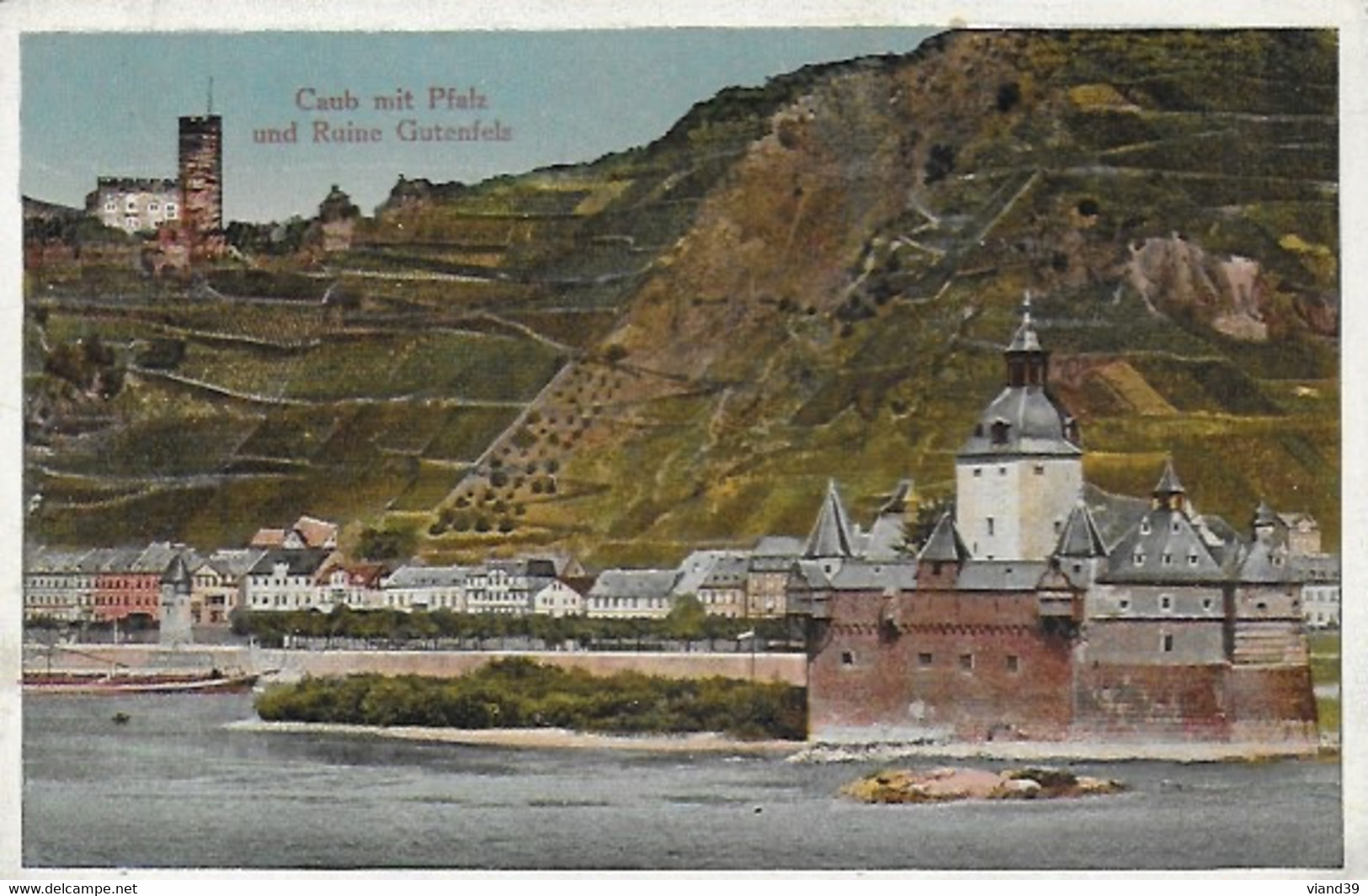 Caub. -  Mit Pfalz Une Ruine Gutenfels. -   -  1922 - Kaub