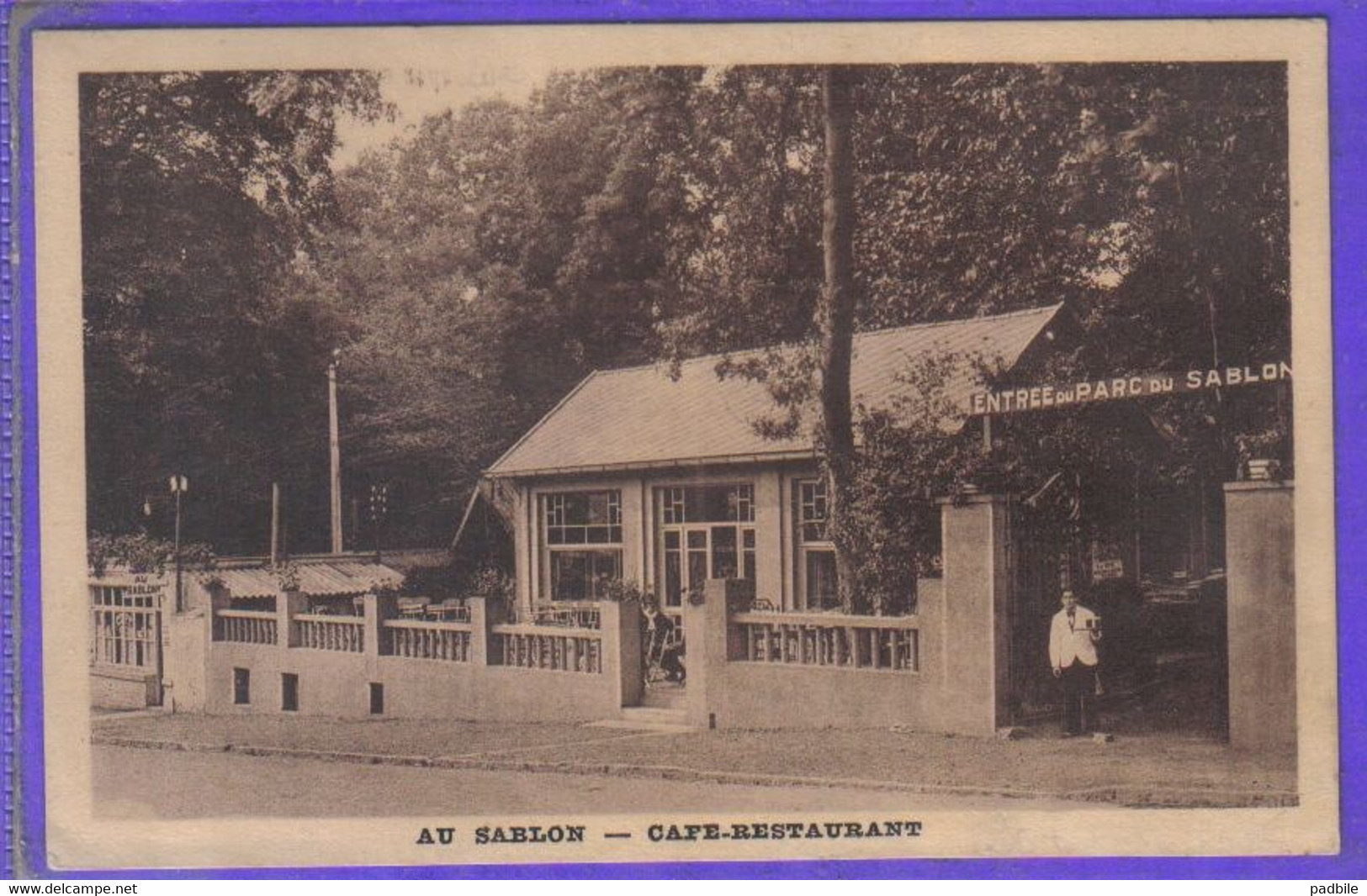 Carte Postale 59. Condé-sur-Escaut  Café-restaurant  Au Sablon Très Beau Plan - Conde Sur Escaut