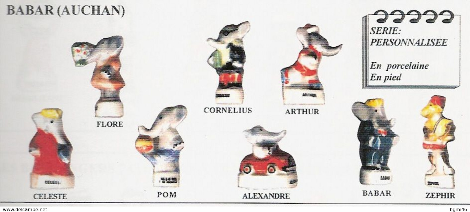 Fève Porcelaine En Pied  : BABAR  : Série De 8 Fèves :  ARIA NORDIA 1996 - Comics