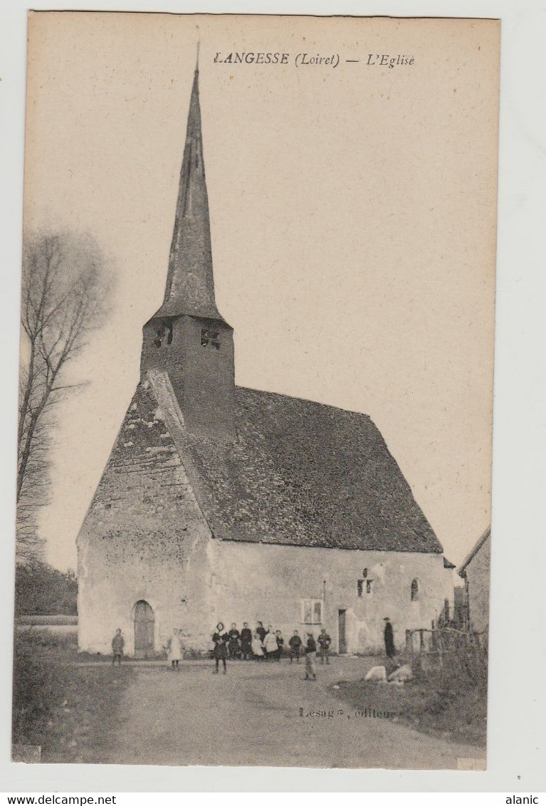 CPA -LOIRET-45-LANGESSE  L EGLISE -ANIMEE-NON CIRCULEE   TBE - Ouzouer Sur Loire