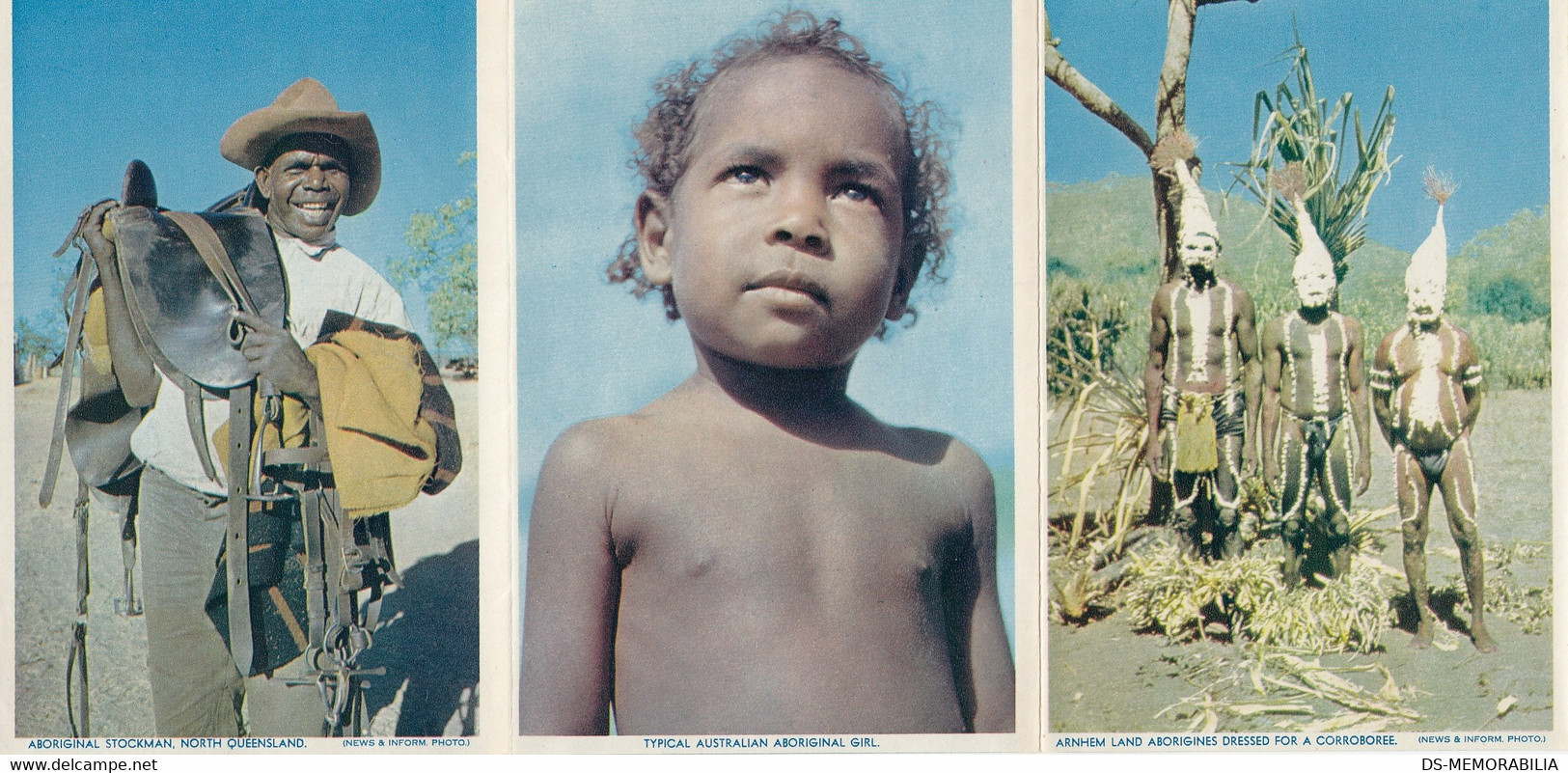 Australian Aborigines Folder w 14 Pics , sent 1963