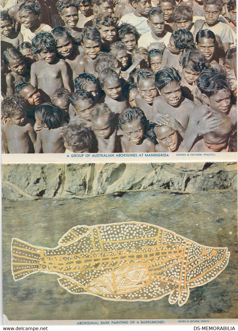 Australian Aborigines Folder w 14 Pics , sent 1963