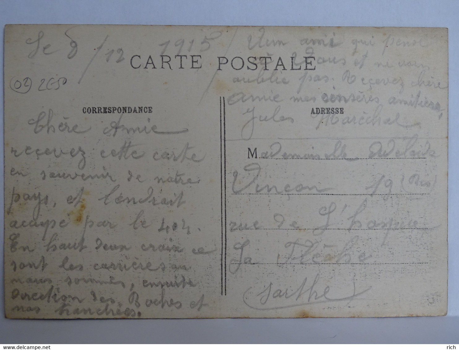 CPA 02 AISNES - Vingré Près Vic Sur Aisne - Tombeau élevé à La Mémoire De La Famille Amory - Guerre 1914-15 - Vic Sur Aisne