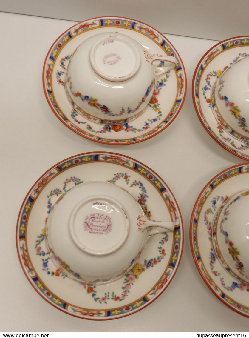 *6 BELLES TASSES & SOUS TASSES CAFE THE PORCELAINE MINTON A 4807 Fin XIXe  E