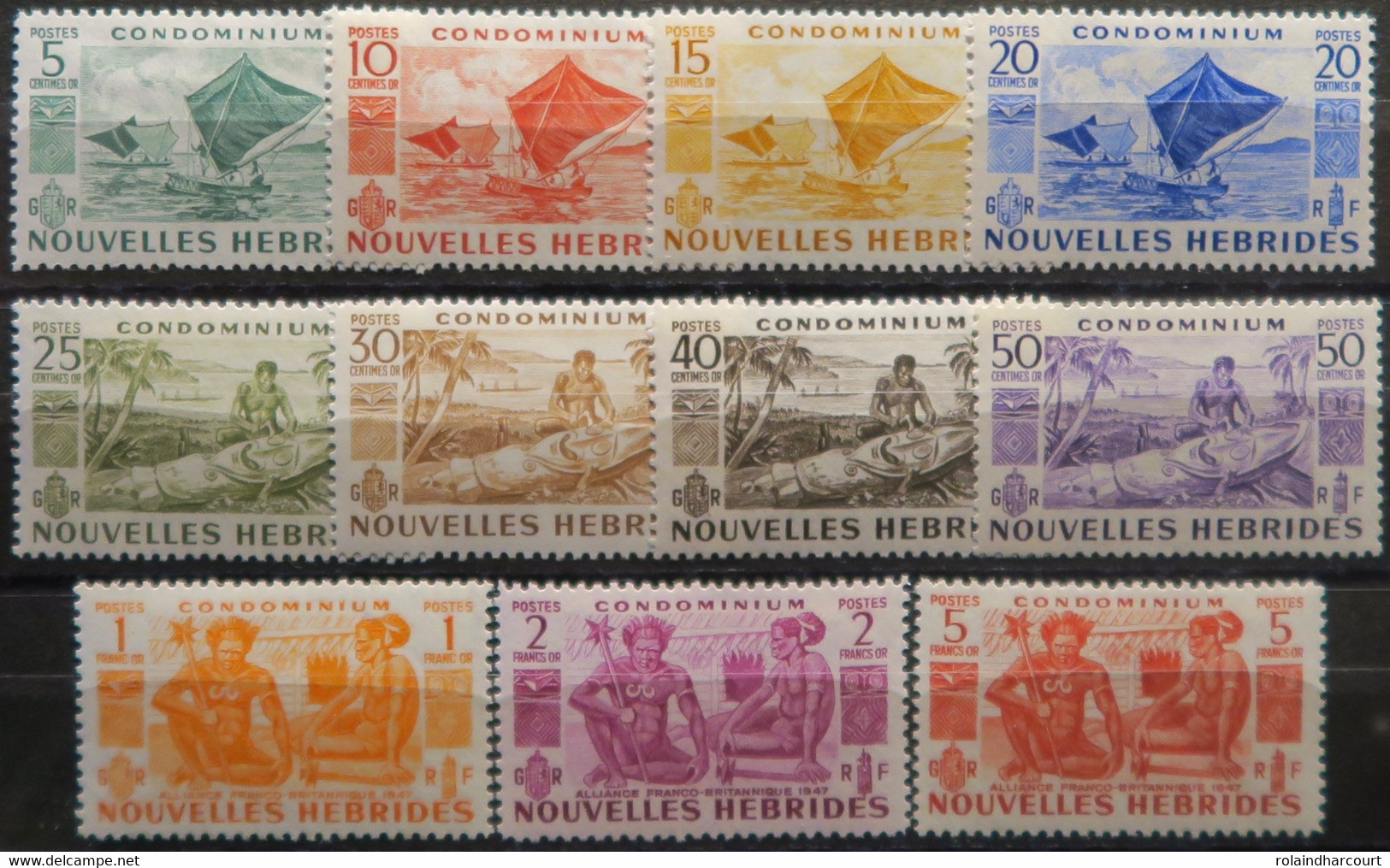 LP3844/1837 - 1953 - COLONIES FRANÇAISES - NOUVELLES HEBRIDES - COMPLETE - N°144 à 154 NEUFS* - Cote (2017) : 67,50 € - Nuevos