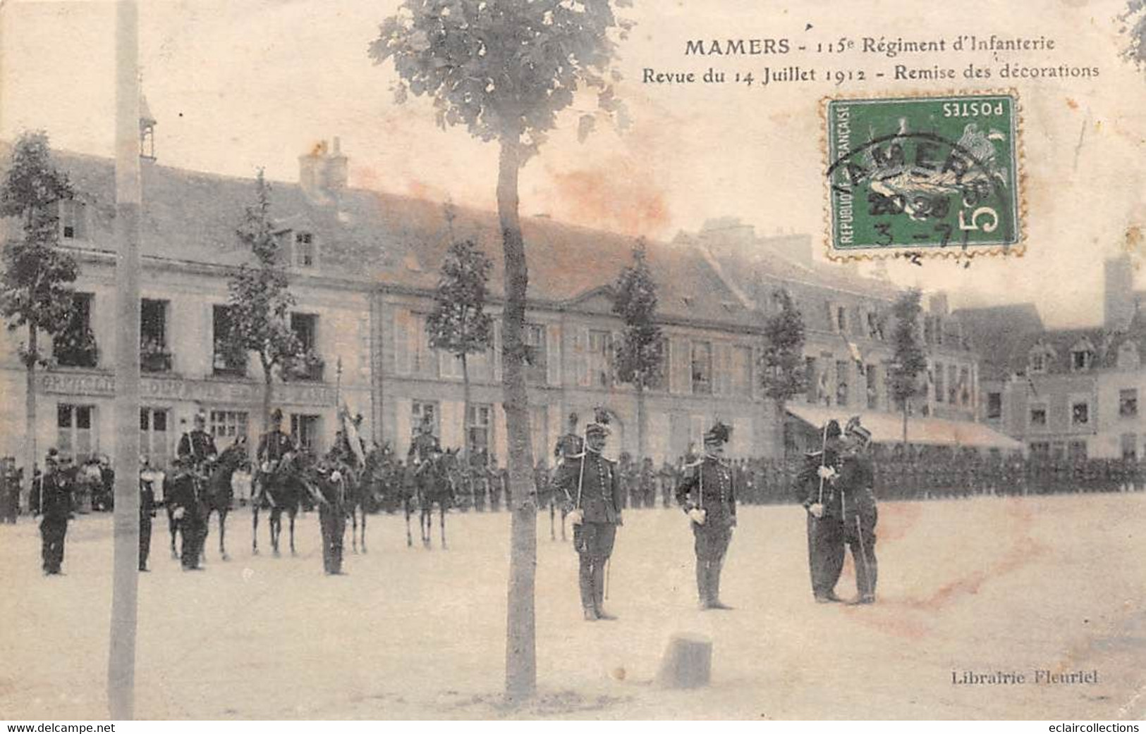 Mamers      72     Militaria.   115 ème  D'Infanterie.  Remise Des Décorations. Un Peu Décollée    (voir Scan) - Mamers