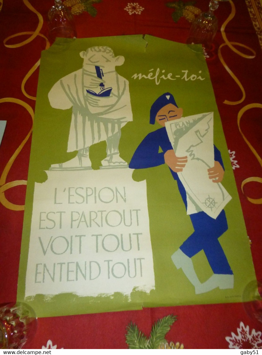 Guerre 39-45, L'espion Est Partout, Affiche Ancienne Originale ; A25 - Affiches