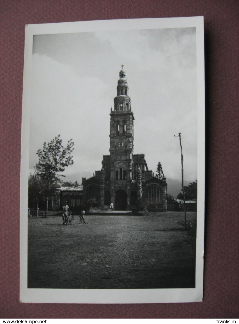 CPA PHOTO ILE DE  LA REUNION  ST SAINT DENIS Eglise De Ste Sainte Anne Et Ses Abords 1955 RARE PLAN ? - Saint Denis