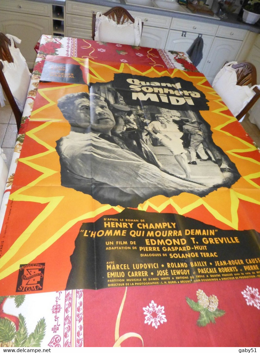 Quand Sonnera Midi, Affiche Originale Film 1957  120 X 160 ; F08 - Affiches