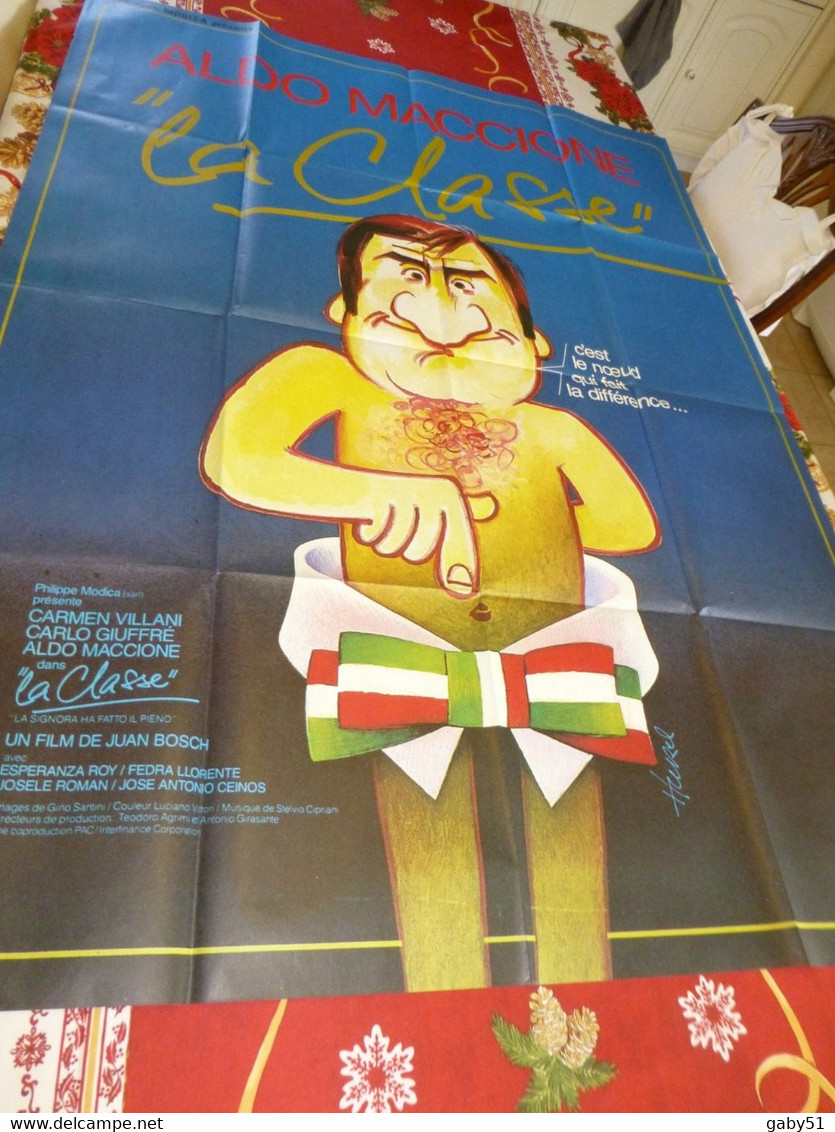 La Classe, Aldo Maccione, Affiche Originale Du Film 1984 Signée Hurel 120 X 160 ; F08 - Afiches