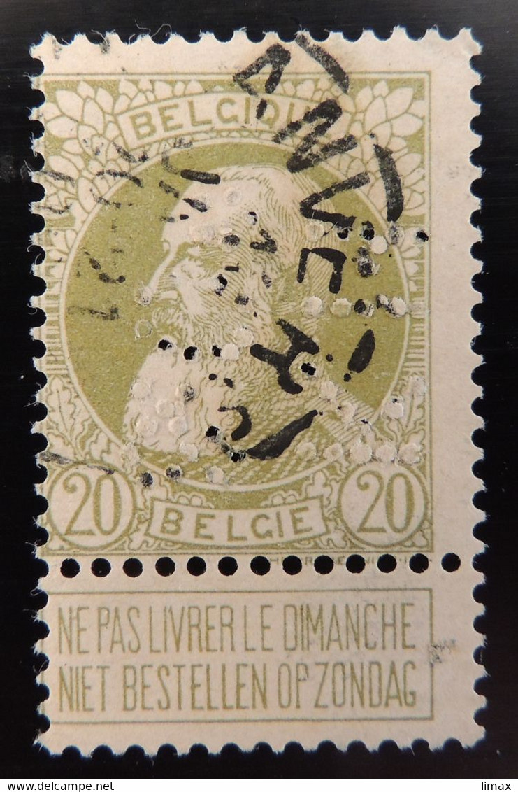 Lochung Perfin Perfore - Leopold II - KH&Co - Anvers - 1863-09