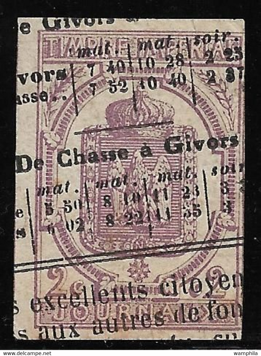 France. Timbres Pour Journaux N°1a Lilas Foncé, Oblitéré Cote 100€. - Zeitungsmarken (Streifbänder)