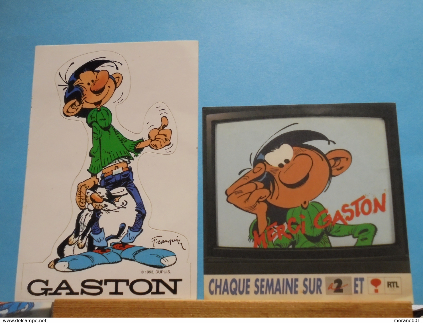 2  Autocollants Gaston Lagaffe Franquin - Gaston