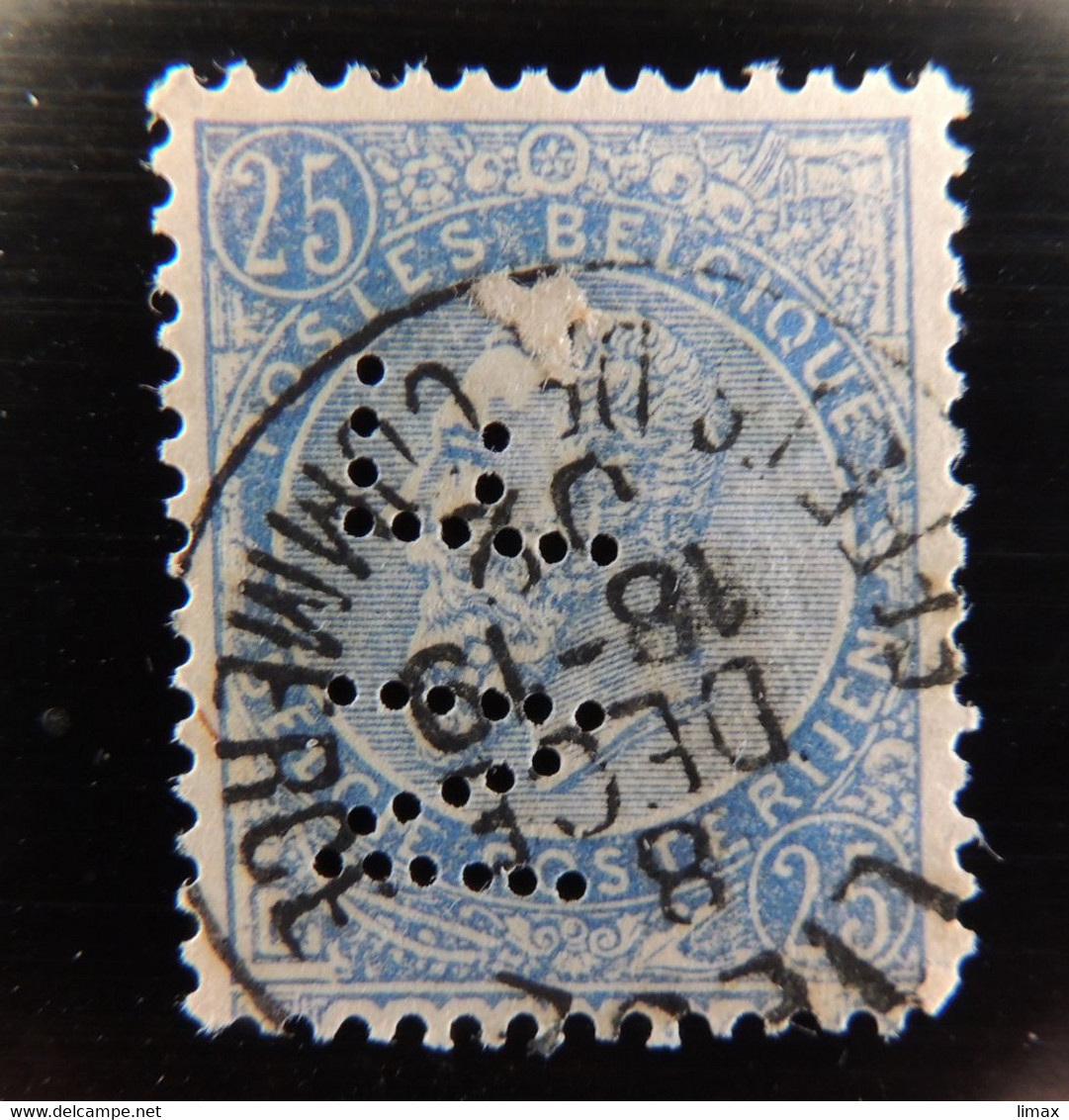 Lochung Perfin Perfore - Leopold II - NF - Nagelmackers Liege (?) - 1863-09