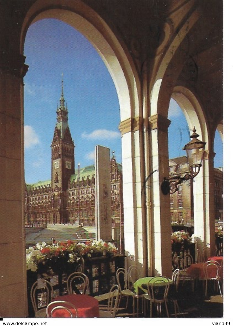 Hamburg. -  Rathaus Und Alterarkaden  -  Cachet Poste 1992 - Harburg